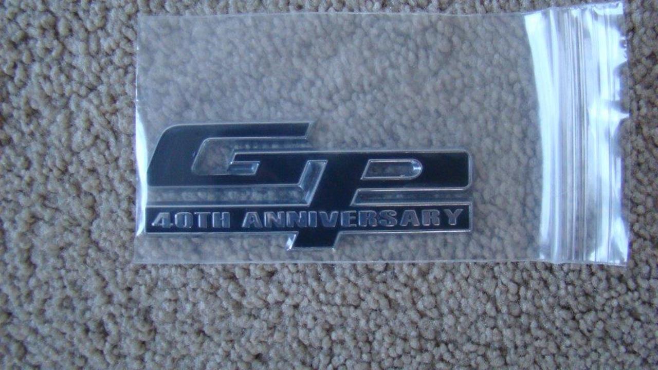2002 Pontiac Grand Prix GTP 40th Trunk Badge!
